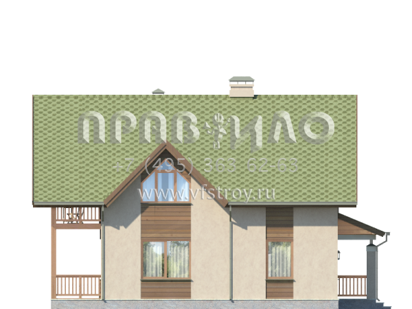 Экономичный дом с навесом для автомобиля S7-129 (3-09)