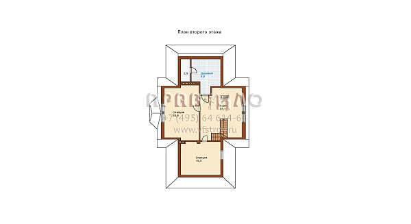 Компактный одноэтажный коттедж с мансардой F-183-1P
