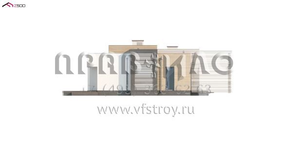 Проект одноэтажного дома из кирпича (газобетона, керамических блоков) S3-104 (Zx65)