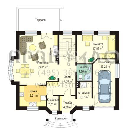 Проект небольшого коттеджа S8-261 (Акациевый)
