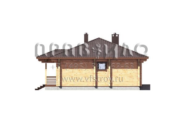 Проект одноэтажного деревянного дома для отдыха S7-140 (1-47a)