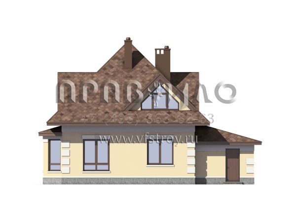 Экономичный коттедж с гаражом S7-129 (3-13b)