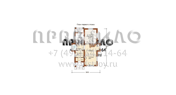 Проект дома из пенобетона с утеплителем J-166-1P