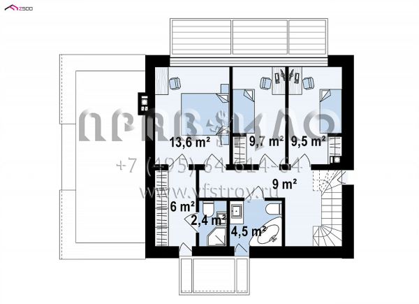 Проект двухэтажного дома с оригинальным хай-тек дизайном S3-139-8 (ZX148)