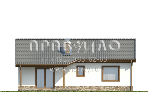 Проект маленького дачного дома с тремя комнатами S3-75 (Z72)