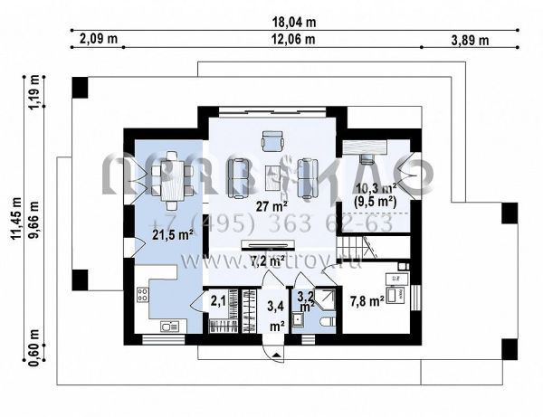 Проект необычного дома с мансардой и навесом для автомобиля S3-163-7 (z420)