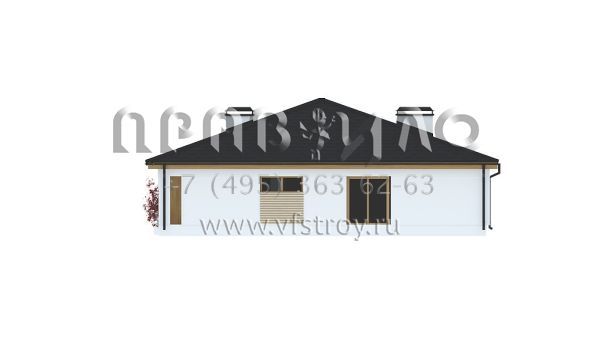 Проект одноэтажного частного дома с гаражом на два автомобиля  S3-181-1 (Z196)