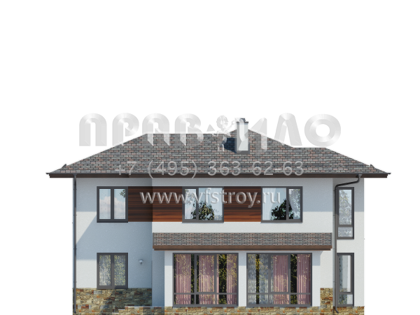 Современный загородный дом из газобетона S7-207 (3-49)
