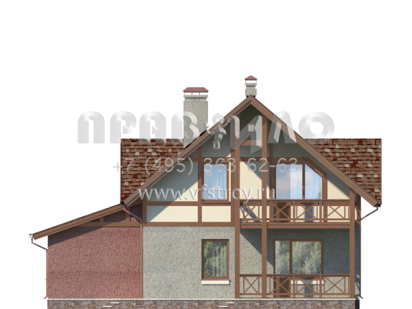 Экономичный дом с гостевым блоком S7-137 (3-10)