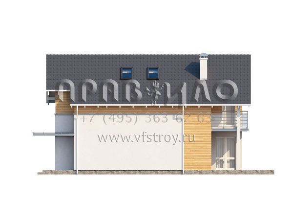 Проект дома с угловой террасой для строительства на маленьком участке S3-126 (Z137)