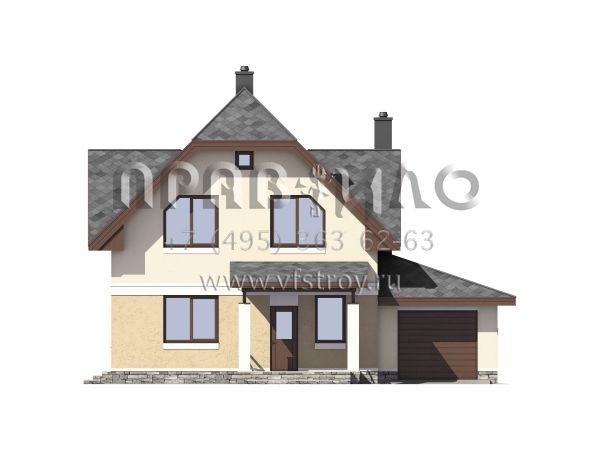 Проект экономичного загородного дома с гаражом S7-181 (3-42b)