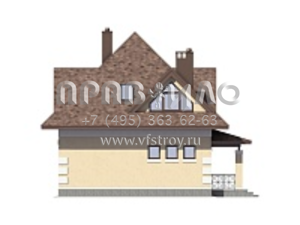 Загородный дом с шатровой крышей и эркером S7-126 (3-27e)