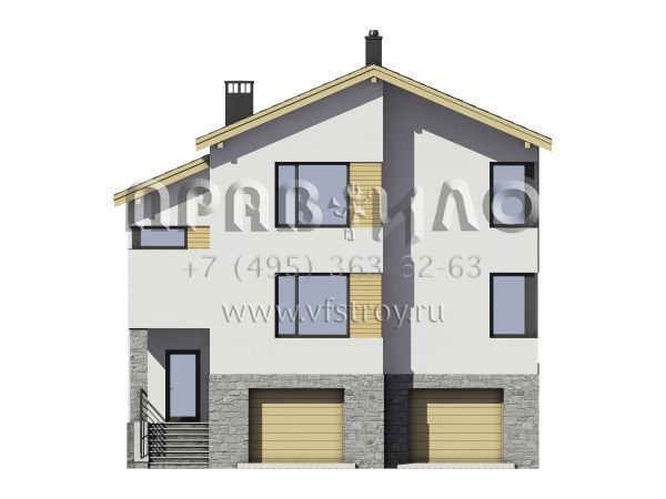 Проект трехэтажного дома с двойным гаражом S7-261 (5-07c)