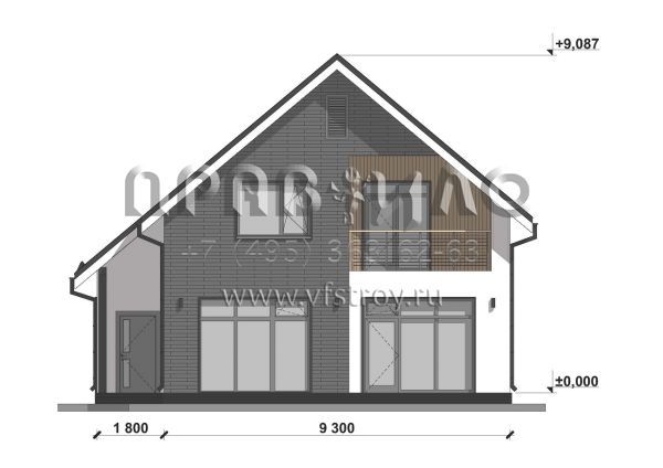 Проект компактного дома со скатной кровлей S-162
