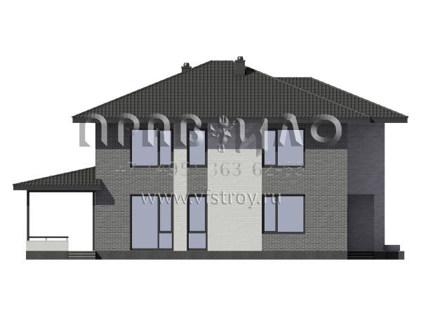 Проект загородного дома из газобетона с кирпичной облицовкой S7-231 (3-45.2а)