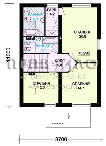 Проект экономичного загородного дома из газобетона S7-146 (3-37)