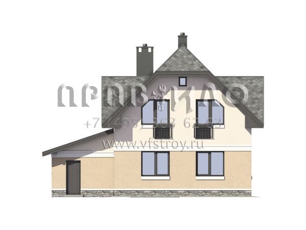 Проект экономичного дома с гаражом S7-154 (3-42d)