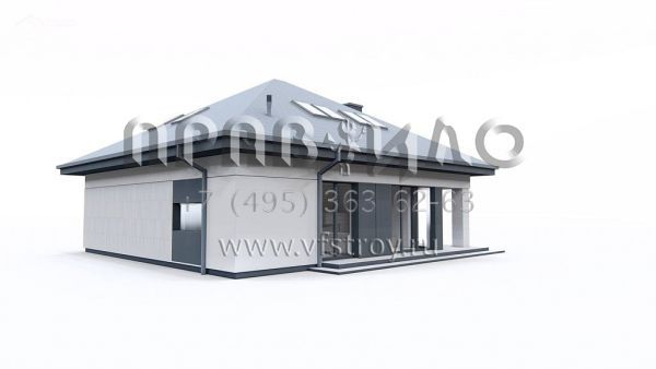 Проект современного одноэтажного мансардного дома с камином и гаражом S3-205-5 (z477)