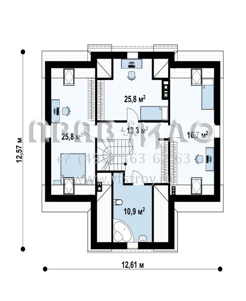 Проект уютного загородного дома S3-185-1 (Z9)