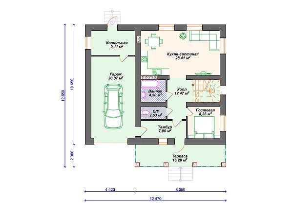 Проект дома с гаражом S4-178 (К-341)