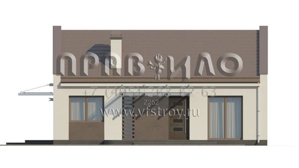 Проект частного экономичного дома с двускатной крышей S3-78 (Z252)