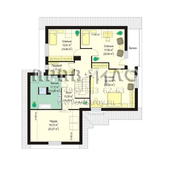 Проект дома с функциональной планировкой S8-266-2 (Роща)