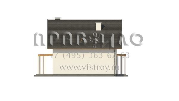 Проект пятикомнатного мансардного дома с двускатной крышей и с эркером s3-122-4 (Z44 A)