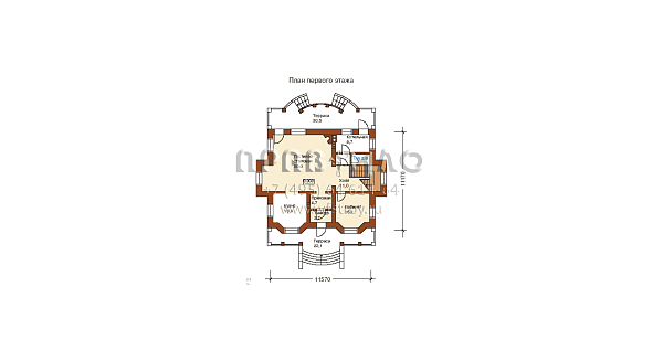 Проект роскошного загородного особняка в петровском стиле K-245-1K