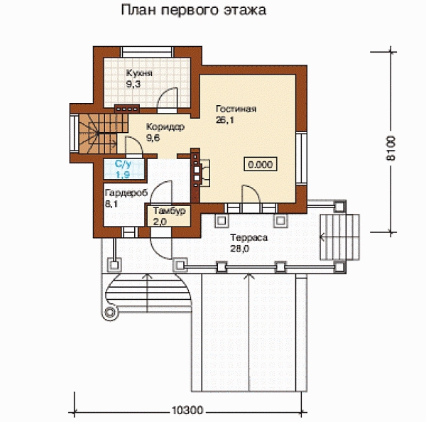 Проект дома из пенобетонных блоков J-180-1P