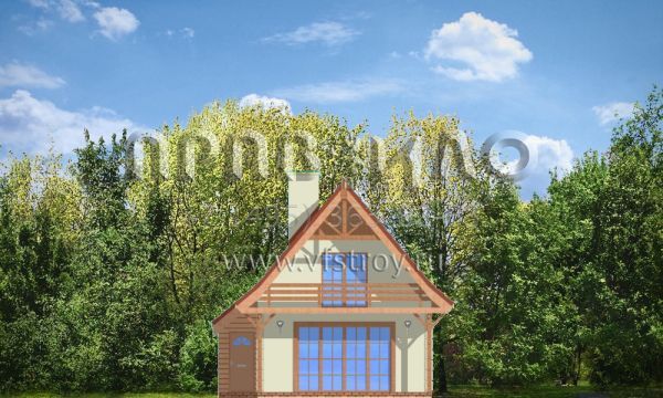 Проект газобетонного дома для маленькой семьи S8-82 (Хатка)