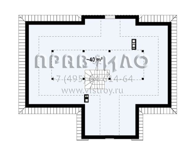 Проект одноэтажного загородного дома с колоннами S3-109-2 (Z2)