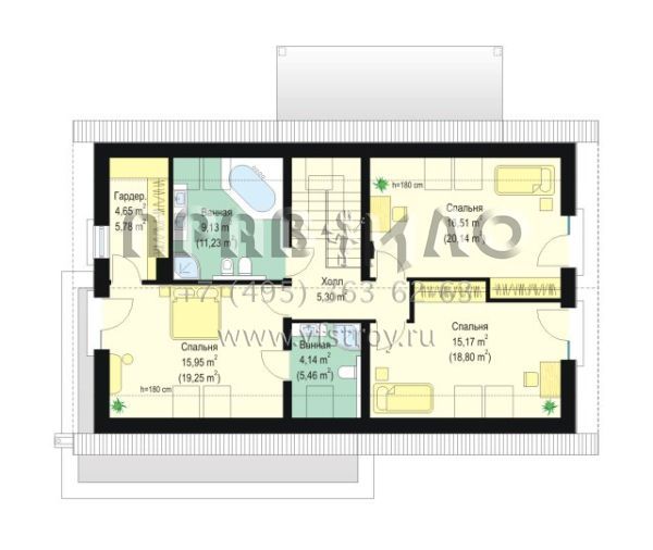 Проект коттеджа с фронтальным гаражом S8-219 (Вечеринка)