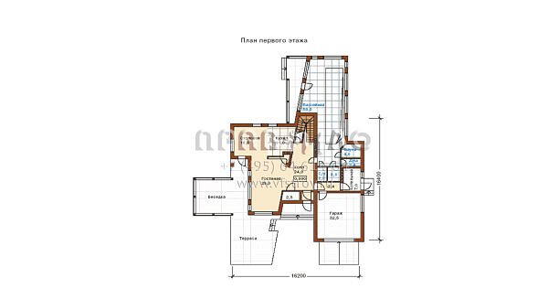 Проект дома с бассейном K-304-1P