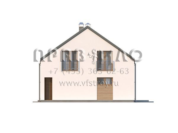 Проект современного загородного дома с мансардой и двускатной кровлей S3-209-2 (ZX43)