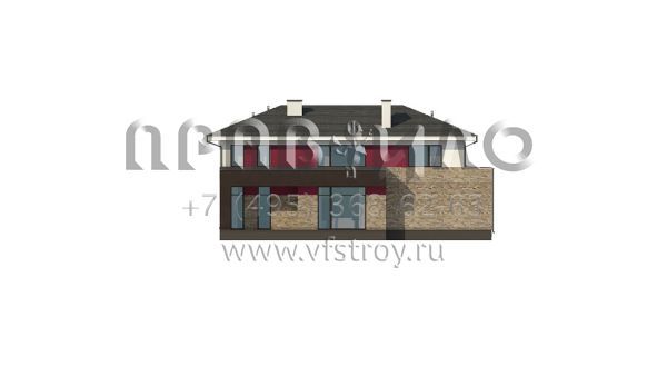 Проект современного коттеджа из газобетона (кирпича или керамических блоков) S3-245 (ZX61)