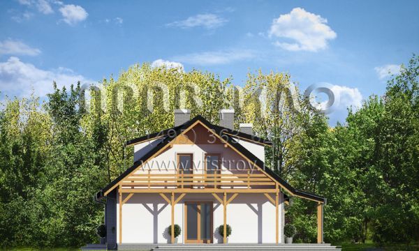 Проект загородного коттеджа с гаражом S8-222 (Бриз 4)