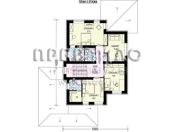 Дом из газобетона с гаражом на два автомобиля S7-216 (3-65b)