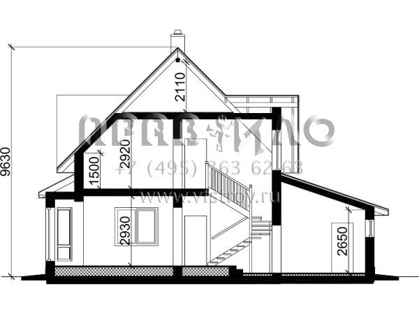 Проект загородного дома с гаражом и эркером S7-184 (3-42c)