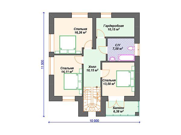 Проект каменного дома с навесом для машины S4-159 (К-177)