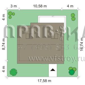 Проект стильного одноэтажного коттеджа S8-109 (Бонифаций)