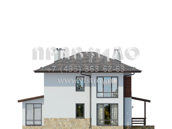 Современный загородный дом из газобетона S7-207 (3-49)