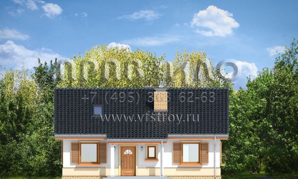 Проект коттеджа с простой архитектурой S8-107-1 (Жабка 3)