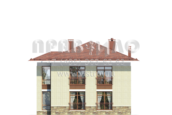 Современный двухэтажный особняк с рациональной планировкой S7-188 (3-17)