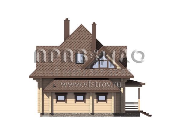 Проект деревянного коттеджа с гаражом S7-152(1-37b)