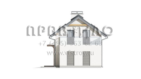 Проект узкого дома с пристроенным гаражом  S3-123 (Z298)