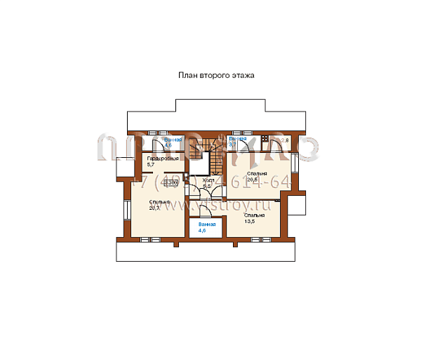 Проект компактного в плане дома из камня I-199-1K