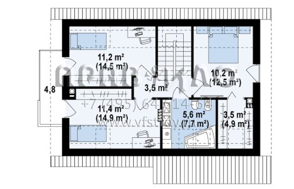 Проект дома с кирпичной облицовкой фасадов s3-120-2 (Z225 k)