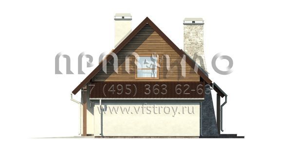 Проект дома из кирпича, керамических блоков или газобетона с пристроенным гаражом S3-165-6 (z79 GP)