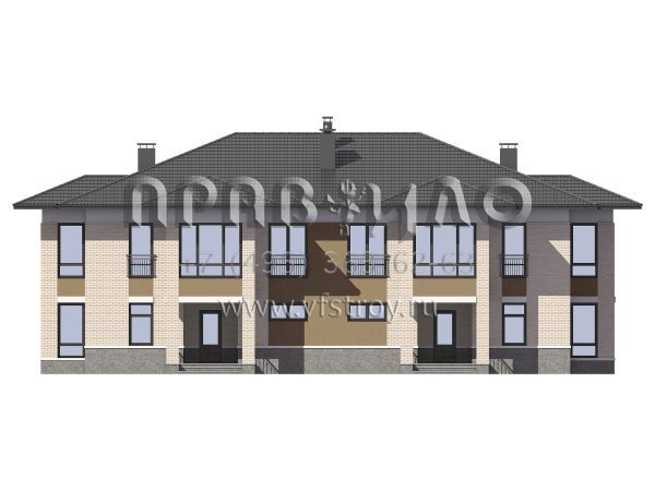 Проект двухквартирного таунхауса S7-395 (3-17-2а)
