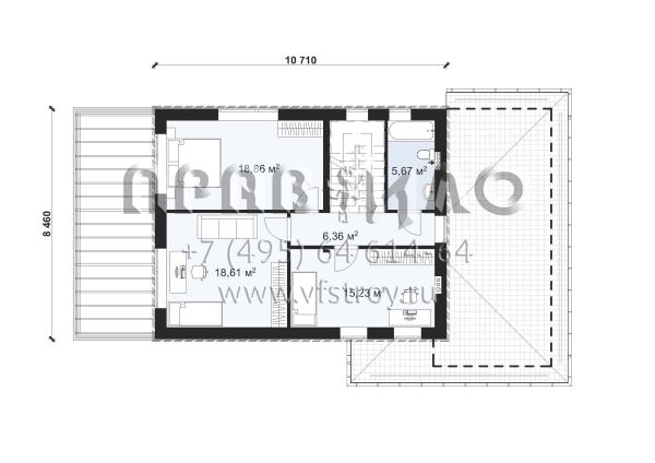 Проект современного двухэтажного коттеджа с 4 спальнями S-166